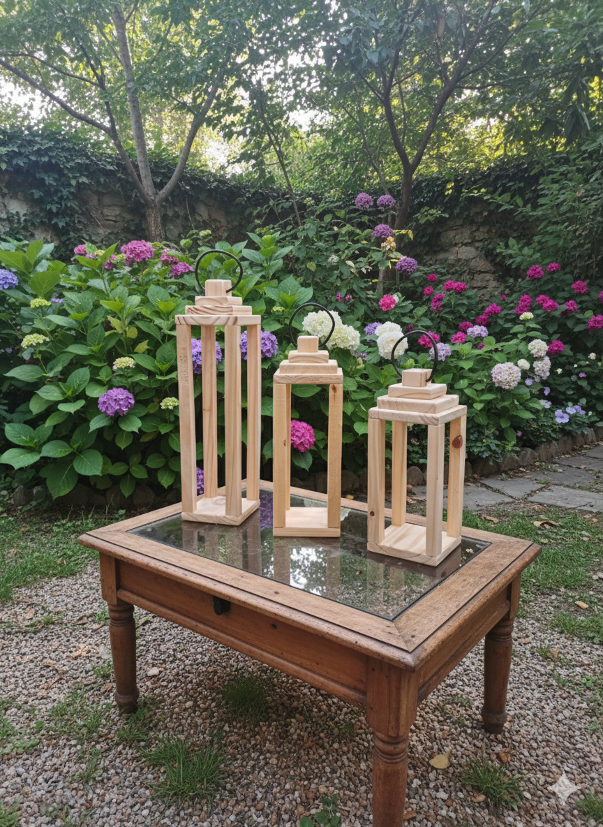 Fanales en madera de pino excelente calidad Pack de 3 unidades